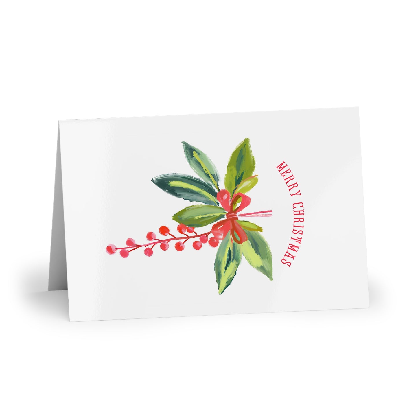 Greeting Cards, Merry Christmas Mistletoe Design, Holiday Cards, Festive Stationery, Christmas Greetings, Colorful Xmas Cards