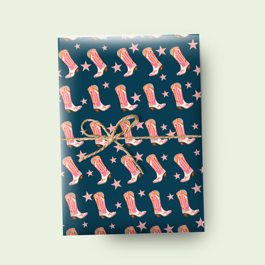 Cowgirl Boot Wrapping Paper